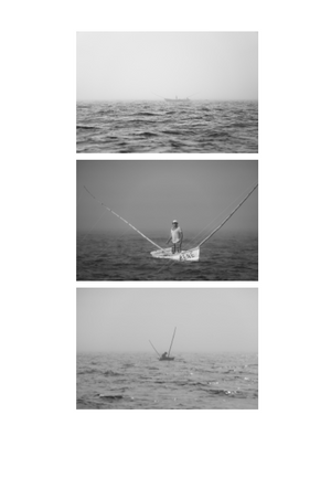 Pescadores flotando como islas